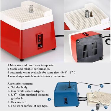 Настільна електрична вітражна шліфувальна машина, алмазна шліфувальна машина для скла зі шліфувальними насадками 5/8' і 1'', для художніх шліфувальних машин своїми руками