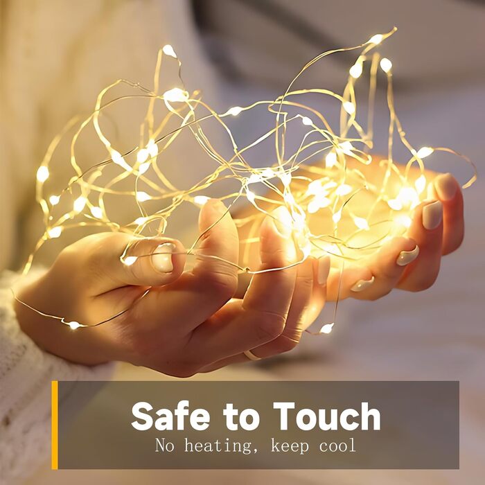 Світлодіодні гірлянди прикраса батареї на Різдво, вечірка, міні світлодіодні гірлянди з батареєю CR2032, 2M теплий білий мідний др