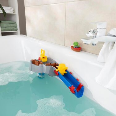 Гірська Водна Веселка іграшка для ванни, водяна траса з насосом, водосховищем та човником для дітей від 1,5 років. Кріплення на присосках для ванни та інших поверхонь.