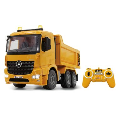 Позашляховик-самоскид Mercedes-Benz Arocs 2,4 ГГц - Кузов підіймається/опускається, реалістичний звук двигуна, клаксон, звук попередження про рух заднім ходом, повний привід, жовті світлодіодні сигнальні вогні, програмовані функції, 404940 -