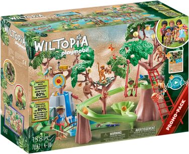 Ігровий майданчик PLAYMOBIL Wiltopia 71142 Тропічні джунглі, вкл. водоспад, мармурова доріжка та гойдалки, екологічна іграшка для дітей віком від 4 років і старше