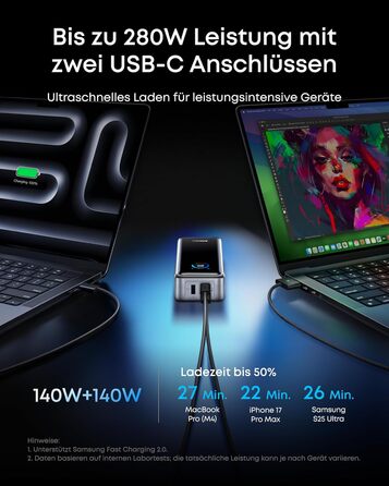 Портативний зарядний пристрій Anker Prime Power Bank, 26250 мАг, з 3 портами та вихідною потужністю 300 Вт, двонаправлена зарядка, схвалено TSA, керування за допомогою застосунку, для MacBook, iPhone серії 17/16 та інших (без зарядної бази) 26250 мАг 300 