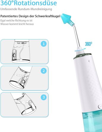 Система зрошення носа, бездротовий апарат для зрошення носа для полегшення проблем з носовими пазухами та догляду за носом, електричний неті-пот з 6 насадками та 40 пакетиками солі 300
