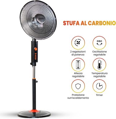 Білий електричний галогенний обігрівач з низькою енергоефективністю, вентилятор для ванної кімнати з параболічною структурою та вуглецевим філаментом (Platana) Piantana