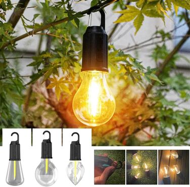 Швидкості відкритий кемпінговий ліхтар акумуляторний світлодіодний ліхтар портативний USB акумуляторний підвісний ліхтар міні-лампи для намету (3 шт.), 3