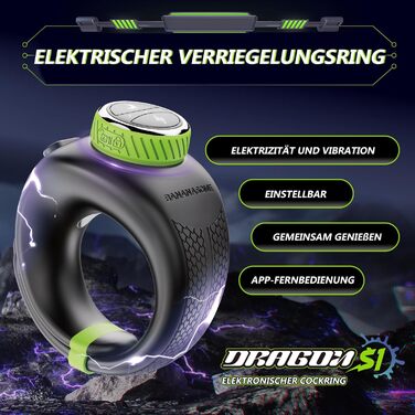 Ерекційне кільце ZYLEDW для пар, 10 режимів вібрації та 6 рівнів електростимуляції