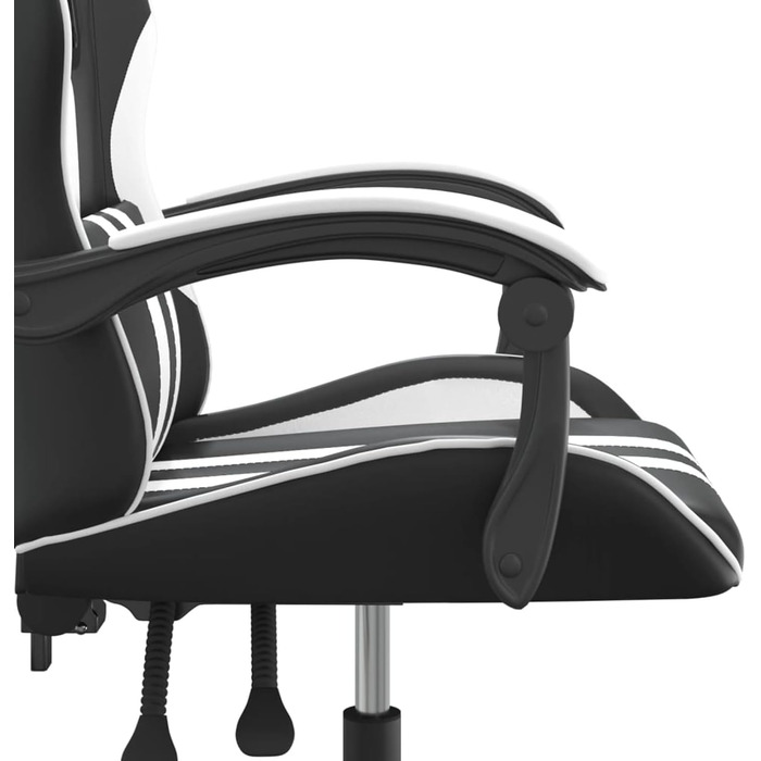 Поворотне ігрове крісло, чорно-біле, штучна шкіра, модель 349524