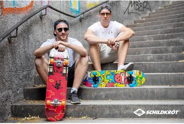 Скейтборд Kicker 31" Red Parkour - повний комплект для початківців, 9-шарова увігнута дека з подвійним кік, ABEC-5 кулькові підшипники, 31 дюйм, дизайн Red Parkour, 510602