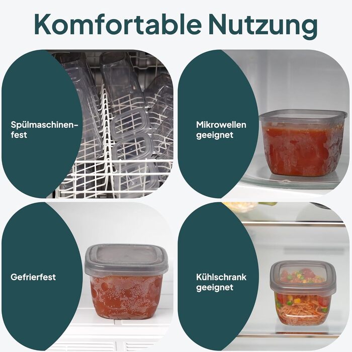 Герметичні контейнери для зберігання продуктів uandu з кришками Кухонні коробки для зберігання Зберігання та організація Набір контейнерів для зберігання продуктів Без BPA Кухонний органайзер Набір контейнерів для зберігання продуктів з 12 предметів Кухон