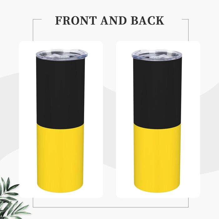 Кухоль з прямою трубочкою, дизайн прапор Баден-Вюртемберга, друкований, дорожній кухоль, підходить для кемпінгу, офісу та дому, 590 мл