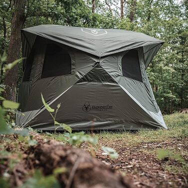 Намет кемпінговий квадратний 4-місний Gazelle Tents T4 Hub GT400GR – швидке встановлення 90 с, знімна підлога, водонепроникний, UV-захист