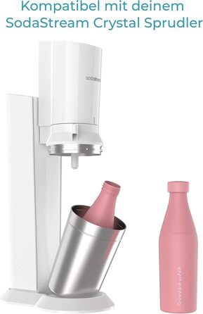 Мл пляшка з нержавіючої сталі для SodaStream Crystal Підходить для шипіння, безпечний для миття в посудомийній машині та герметичний Аксесуари для подорожей в т.ч. елегантна подарункова упаковка (рожева), 700