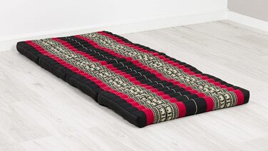 Стійкий розкладний матрац livasia з капоку - 200x80x8 см - гостьовий матрац, складний матрац для фургонів, екологічний килимок для йоги, складне гостьове ліжко, шезлонг для саду та балкону (чорний/слони)