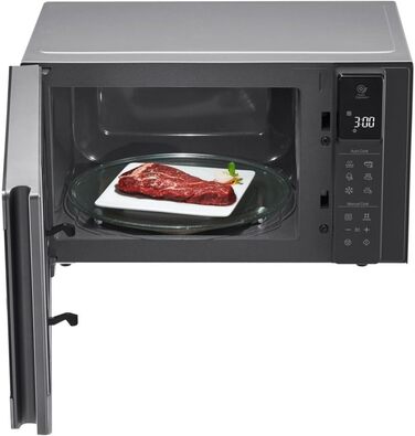 Мікрохвильова піч LG MS2595CIS з технологією Smart Inverter, ємність 25 літрів, 1000 Вт, автоматичні програми, регульовані рівні потужності та функція EasyClean, мікрохвильова піч Silver Solo з нержавіючої сталі Silver 2