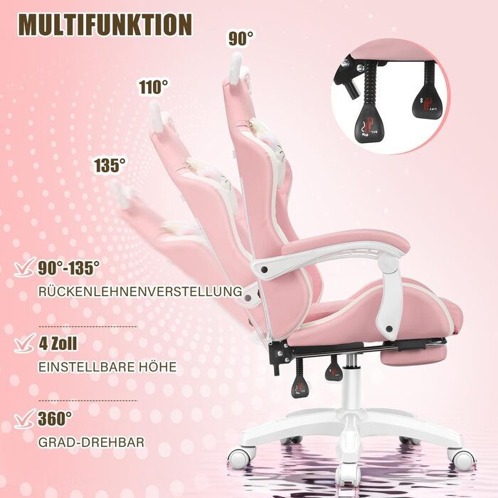 Ігрове крісло Ергономічне ігрове крісло Настільне крісло з тканинною поверхнею, пружинною подушкою сидіння, з&39єднувальними підлокітниками та підставкою для ніг