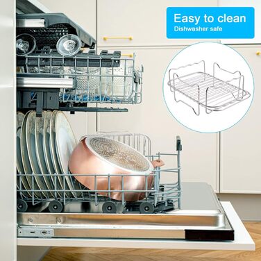 Решітка для гриля Hejo 2 шт. и аерофритюрниці, сумісна з двозонною фритюрницею AF300EU / AF400EU з 4 паличками для гриля 1 масляною щіткою та 1 затискачем для їжі