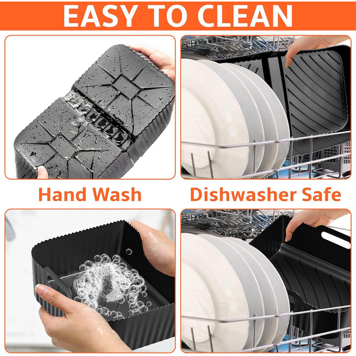 Аксесуари для фритюрниці Ninja Foodi Flexdrawer 10,4 л AF500DE,3 шт. Багаторазова мультипіч з силіконовою формою Аксесуари для Ninja AF500EU(3 шт. и чорні)