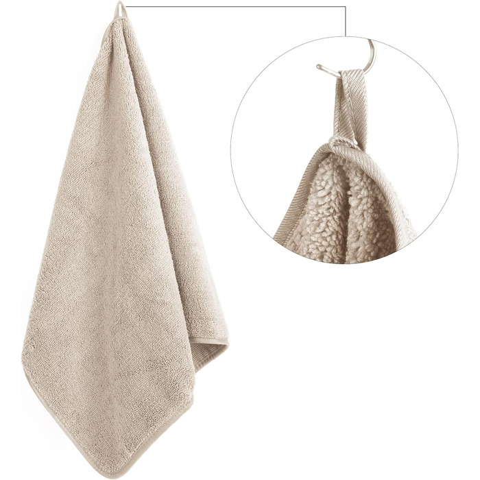 Преміум рушник з мікрофібри - безворсовий та швидковисихаючий - бежевий - 41 x 76 см - 4 шт.