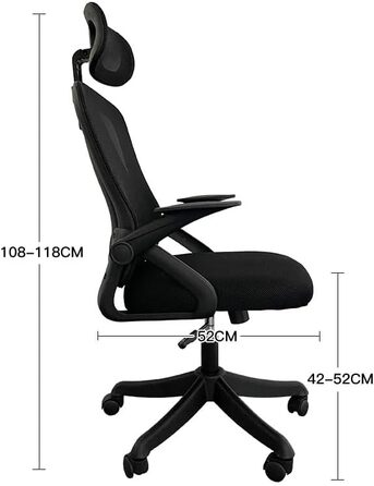 Ергономічне офісне крісло, стілець для роботи з регульованими підлокітниками, 3D-підголівником та 3D-поперековою опорою, офісне крісло з функцією гойдання та нахилу (біле та чорне) Оновлення підголівника в білому та чорному варіантах