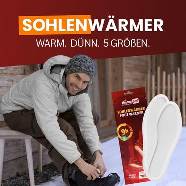 Грілки для устілок THERMOPAD - ОРИГІНАЛ 5, 10 або 30 пар грілок (доступні в 5 розмірах) - Устілка для 9 годин тепла Грілки для ніг Надзвичайно тепла устілка для взуття та лижних черевиків. Велика коробка (40-41) на 10 пар