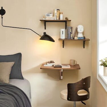 Настінний розкладний стіл SoBuy, розкладний обідній стіл, компактний кухонний стіл, компактний дизайн, розкладний стіл для невеликих приміщень, настінний стіл, 60x40 см, вінтажний FWT03-PF