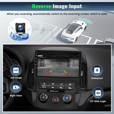 Автомобільна стереосистема Android 13 для Hyundai I30 2006-2011 з бездротовим Apple Carplay Android Auto, 9-дюймовий екран з Bluetooth GPS FM RDS WiFi HiFi SWC EQ USB камера заднього виду, 264G