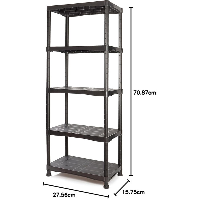 Комплект Tayg 745 для пластикового стелажа 745, 700x400x1800 мм, 5 полиць 700x400x1800 мм