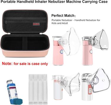 Чохол для портативного ручного інгалятора-небулайзера для дорослих і дітей, дорожній чохол для розпірки астматичного інгалятора, тримач для ручного інгалятора-небулайзера, рожеве золото