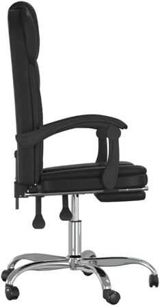 Ігрове крісло, офісне крісло, ергономічне з функцією відкидання, чорна штучна шкіра, регульована спинка 90-170, ігрове крісло, регульоване та поворотне