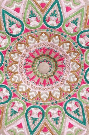 Круглий бавовняний пуф/табурет -1- ø 50 см з наповнювачем Подушка на підлогу/Подушка на сидіння/Східний стиль Вишитий пуф/Підніжжя/Табурет як східний декор