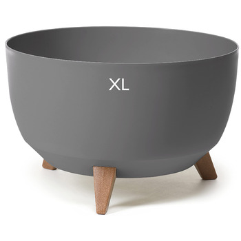 Квітковий горщик MELTOM на пластикових ніжках, кругла миска з вставкою, горщик для трав (антрацит, XL - 47 см) XL - 47 см антрацит