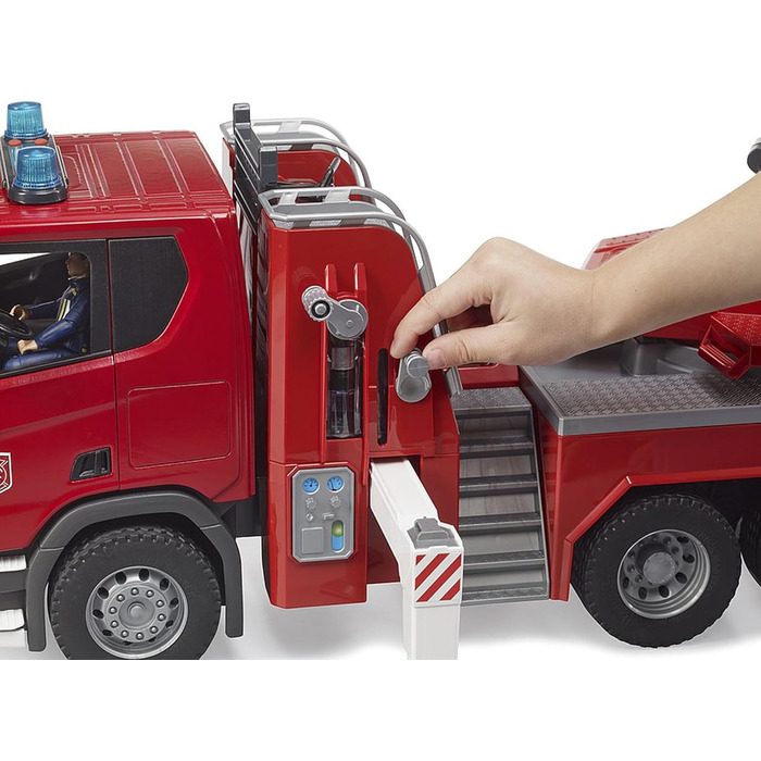 Пожежна машина Scania Super 560R з поворотною драбиною, водяним насосом, світловим та звуковим модулем - 116, пожежна машина, аварійна машина, автодрабина, іграшка від 4 років, 03591 -