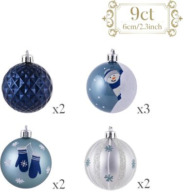 Різдвяні кульки 9 шт Valery Madelyn