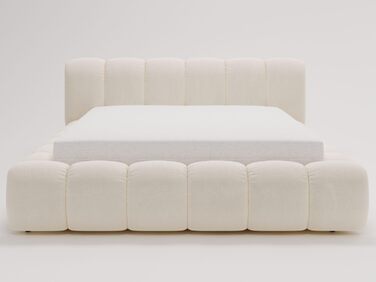 Ліжко GRAINGOLD Doria 180x200, М&39яке ліжко з ящиком для зберігання, Велюр, з рейковим каркасом, з узголів&39ям, без матраца (Кремовий, 180x200) Кремовий 180x200