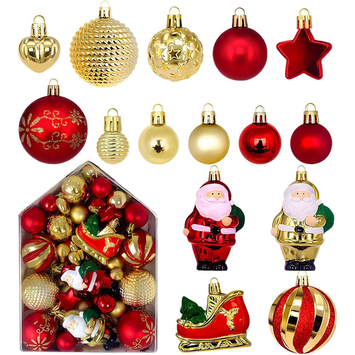 Набір ялинкових кульок 72 шт Generic
