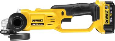 Акумуляторна кутова шліфувальна машина Dewalt 18 В DCG412N (діаметр диска 125 мм, плоский корпус редуктора для використання в обме