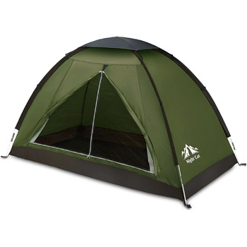 Намет кемпінговий прямокутний 1-місний Night Cat Quick Tent – 4-сезонний, водостійкість 3000 мм, легкий, темно-зелений