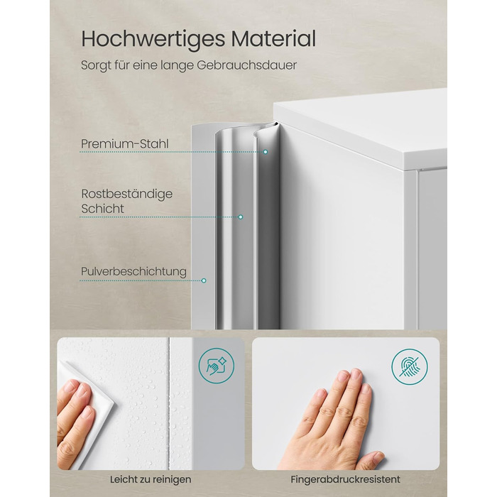 Шафа для документів SONGMICS, багатофункціональна шафа, офісна шафа, з 4 дверцятами та 5 полицями, 40 x 80 x 180 см, 2 замки, регульовані полиці, сталева шафа для зберігання, матово-сірий OMC016G01 40 x 80 x 180 см матово-сірий