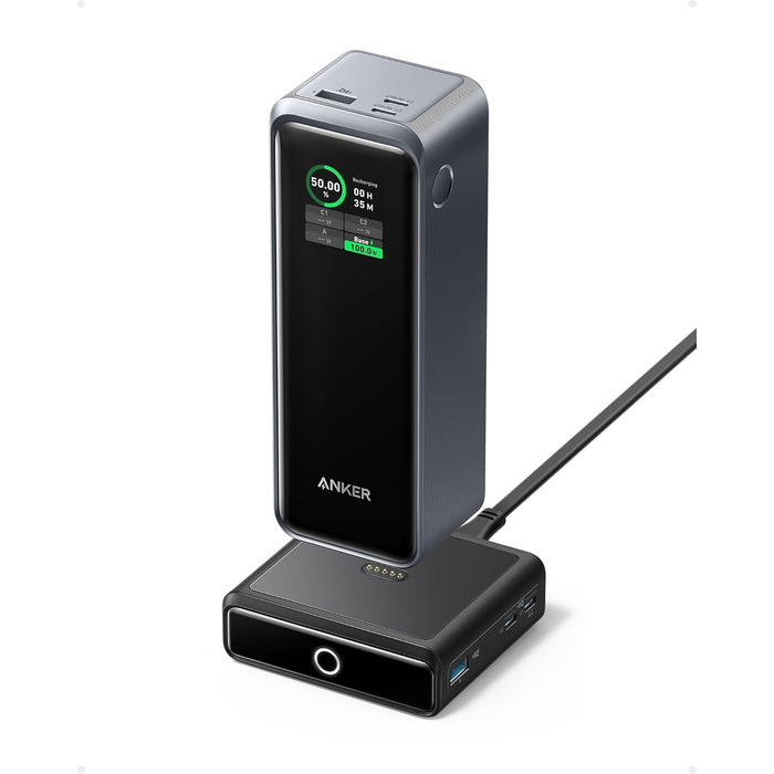 МАг (250 Вт) з зарядною станцією на 100 Вт, 3-портовий павербанк, з додатком, сумісний з MacBook Pro/Air, iPhone 15/14/13 серії, S