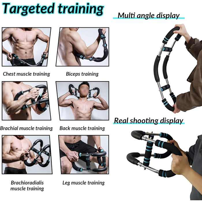 Тренажер для рук Ultimate Twister, регульований портативний тренажер для грудей та рук із пружинним опором від 18 до 45 кг, портативний знімний тренажер для верхньої частини тіла для дому та фітнесу
