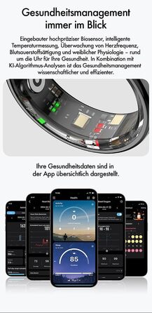 Фітнес-кільце Newgen Medicals для чоловіків фітнес-кільце, сенсорне керування, пульс, SpO2, 5 атм, розмір 57 (розумне з вимірюванням пульсу, крокомір, смарт-годинник)