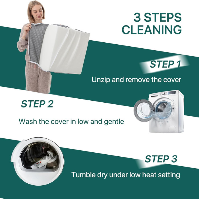 Клиноподібна подушка з додатковим валиком для шиї, клиноподібна подушка для лікування апное сну, полегшення кислотного рефлюксу, болю в спині, похила подушка для дорослих зі знімним темно-сірим валиком, 50 x 50 x 26 см з валиком для шиї