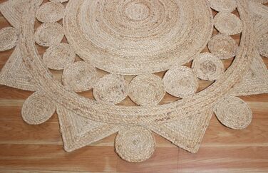 М круглий килим килим кілім, бежевий, плетений джутовий килим, для приміщень і вулиці, плоске плетіння, для спальні, тумбочки, кру