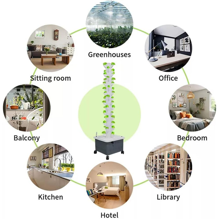 Ярусів, 45 отворів, система вирощування в аквапоніці, набір для аеропоніки в саду без грунту для вирощування трав, фруктів і овочів з гідратаційним насосом, адаптером, сітчастими горщиками, 15