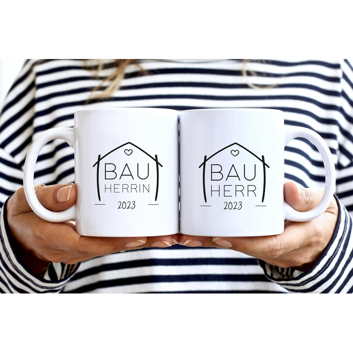 Кухоль для домовласників (2025, 2026), володіння будинком, церемонія завершення будівництва, заселення, будівельний майданчик, подарунок на день народження, будинок мрії, будівництво будинку, новий дім, ідея подарунка, подарунок для чоловіків та жінок (бі