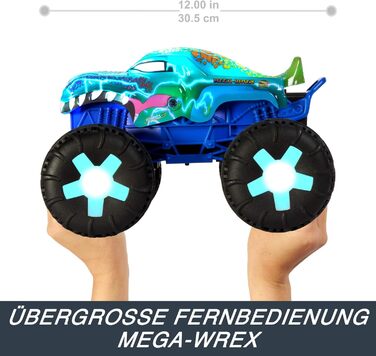 Машинка на дистанційному управлінні Hot Wheels Monster Trucks, іграшкова вантажівка, збільшена в масштабі 115 Mega-Wrex Alive з пу