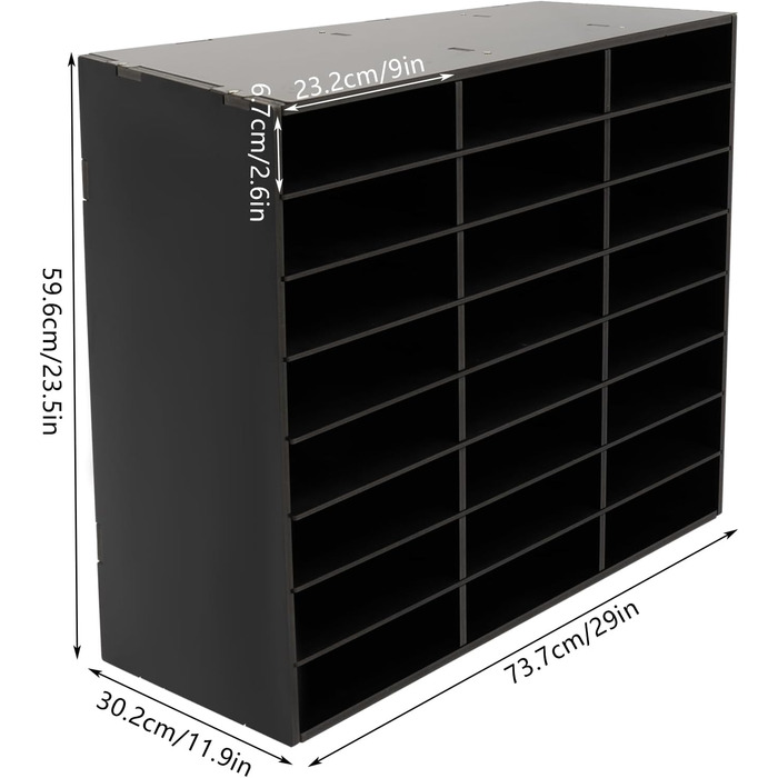 Слоти 3x8 відділень 8-рівневий офісний стіл формату А4 Органайзер для файлів Зберігання документів Журнали Тримач Лист Папір Журнал Органайзер Полиці для папок (чорні)