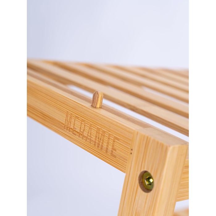 Бамбукова полиця для взуття, штабелювана полиця для ванної кімнати та кухні, натуральне покриття, 3-рівнева полиця з системою вставок, компактна, розміри Ш/Г 75x26x62 см