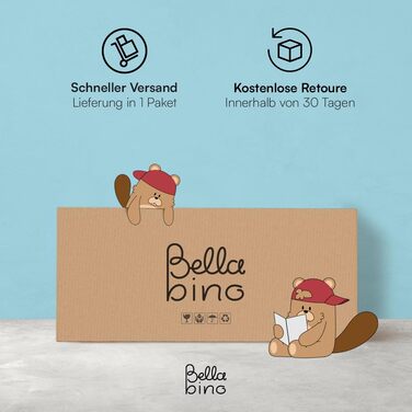 Дитяче ліжко Bellabino Vere 90x200 см Ліжко Монтессорі із захистом від падіння та рейковою основою Дитяче ліжко з масиву сосни для хлопчиків та дівчаток Ліжко для малюків білого кольору 90x200 см без шухляд та матраца