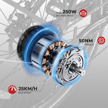 Електровелосипед SAMEBIKE 26 дюймів для чоловіків та жінок з двигуном 250 Вт, акумулятором 36 В 540 Втгод, електричні велосипеди, електровелосипед з 7-ступінчастою коробкою передач, РК-дисплеєм, міський велосипед Pedelec, зелений міський